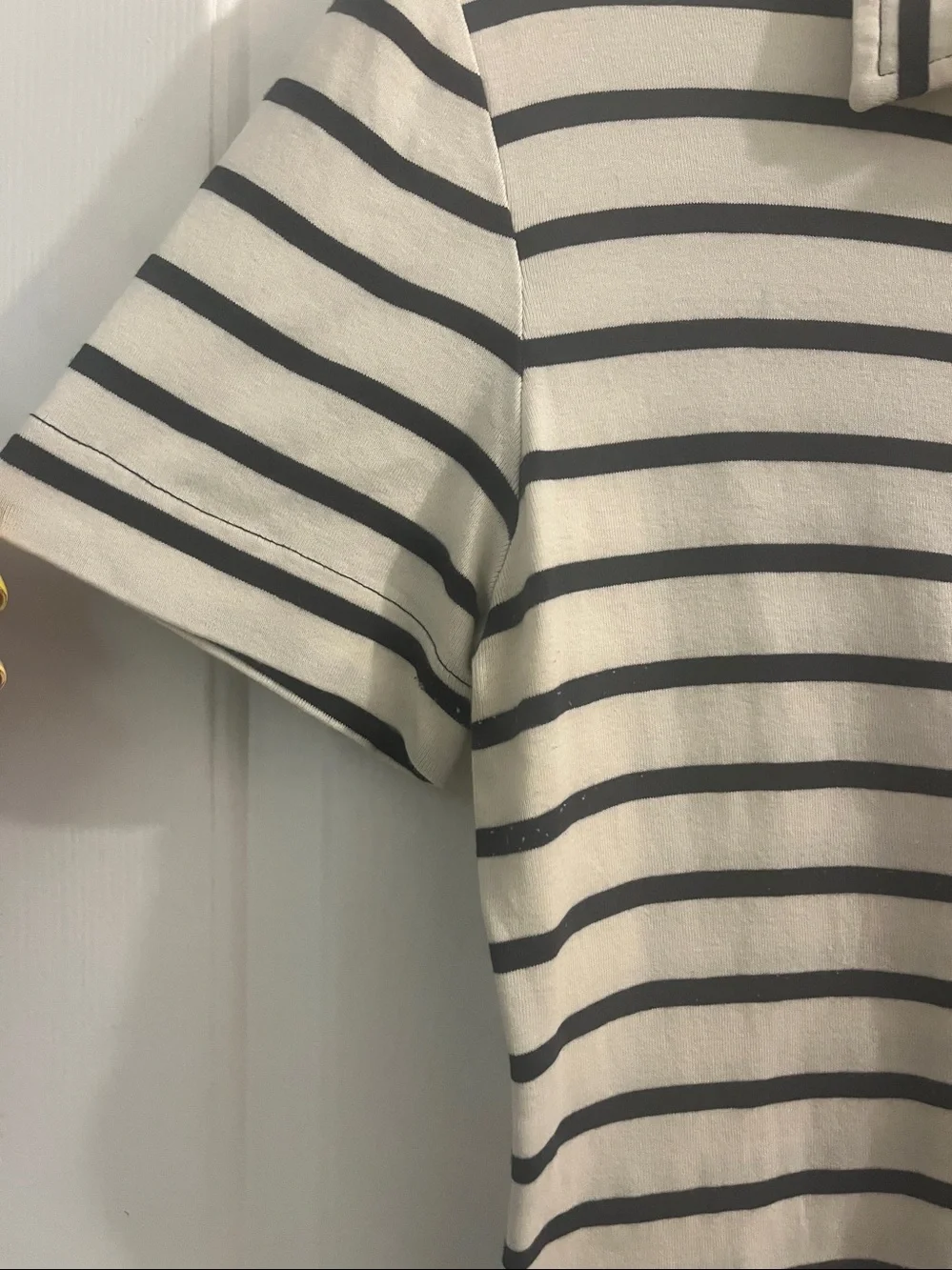 Tory Burch Women’s Striped Polo Shirt - Cream & Black
